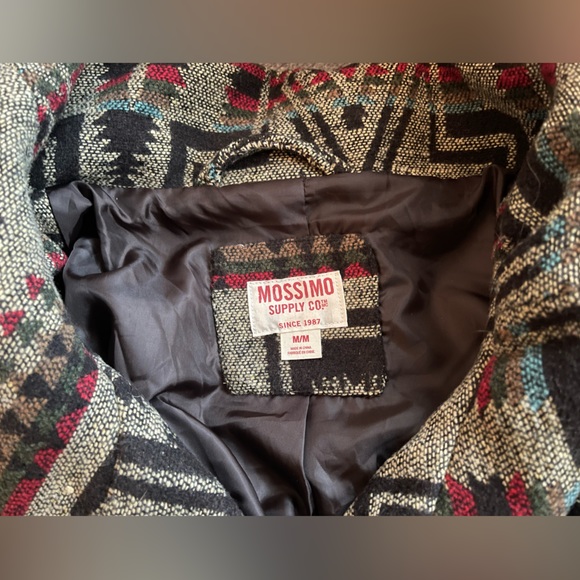 Mossimo Tribal Print Wool Wrap Coat Sz. Medium - Picture 2 of 9